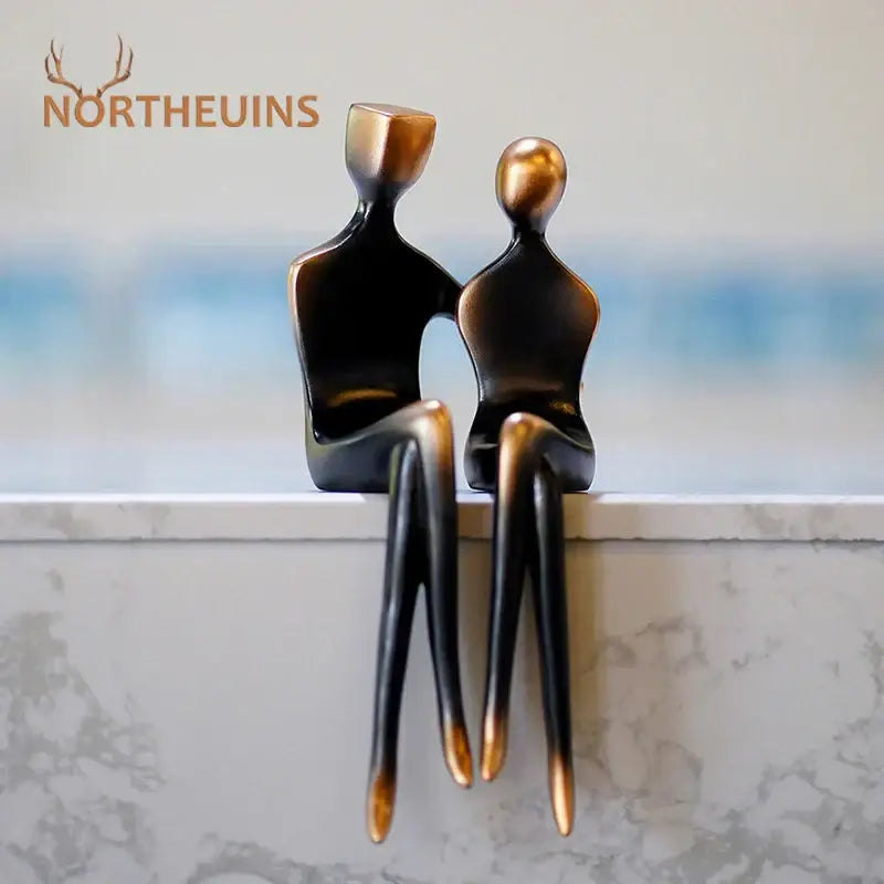 Bronze Abstract Couple Figurine