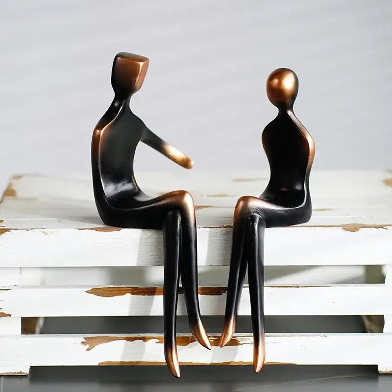 Bronze Abstract Couple Figurine