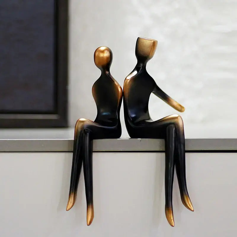 Bronze Abstract Couple Figurine