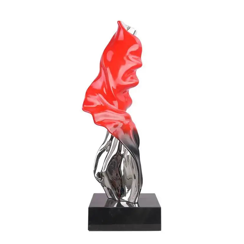 Red Black Gold Ribbon Sculpture