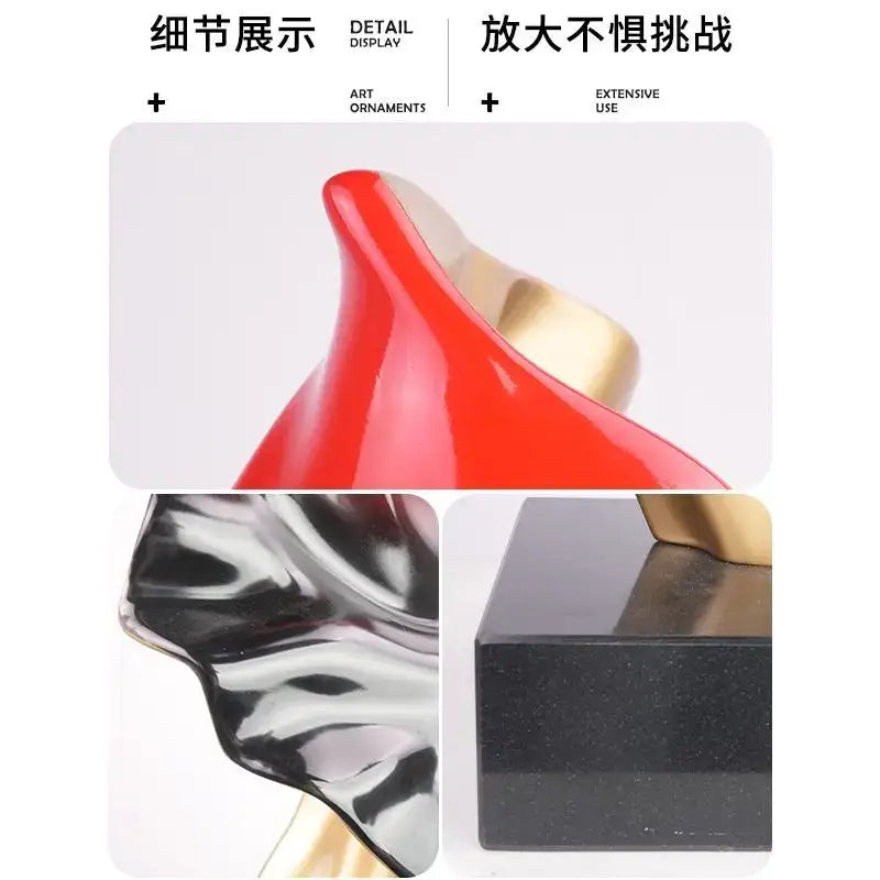 Red Black Gold Ribbon Sculpture