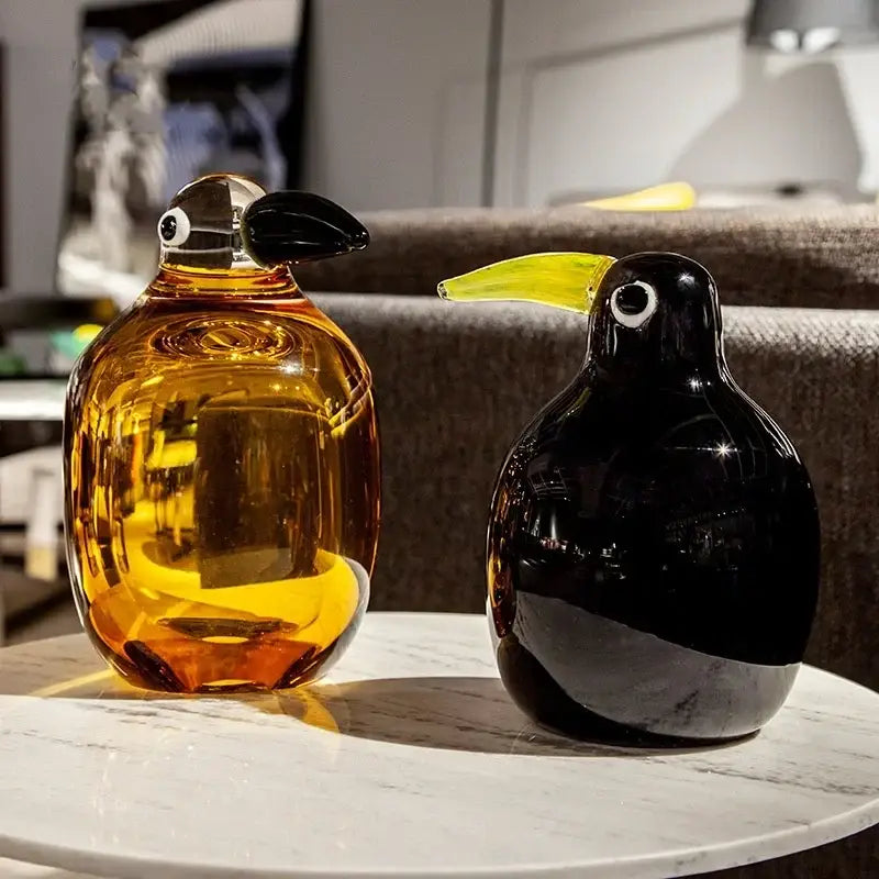 Amber Black Glass Sculpture