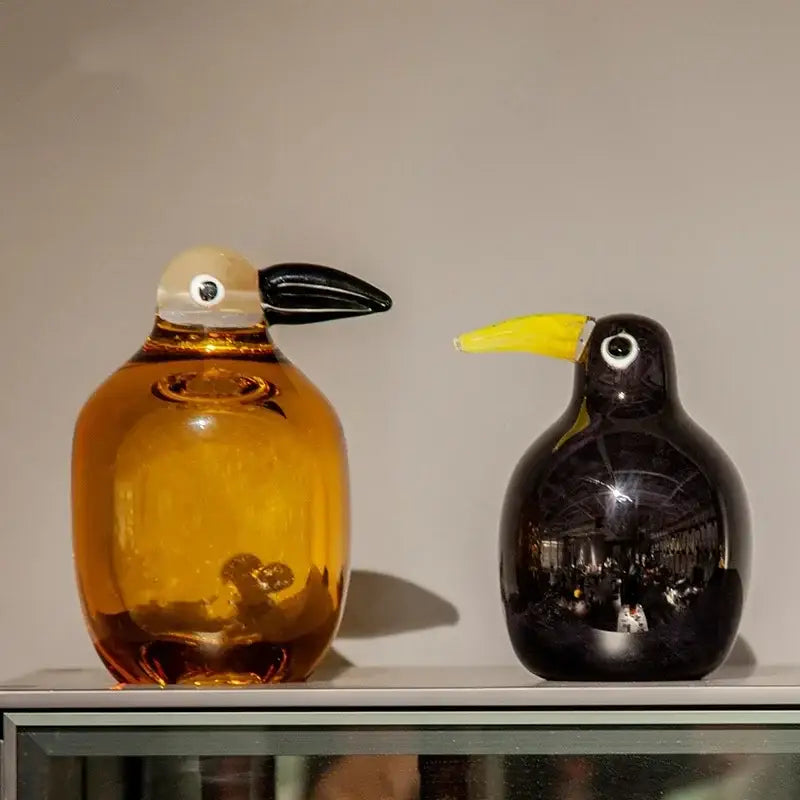Amber Black Glass Sculpture