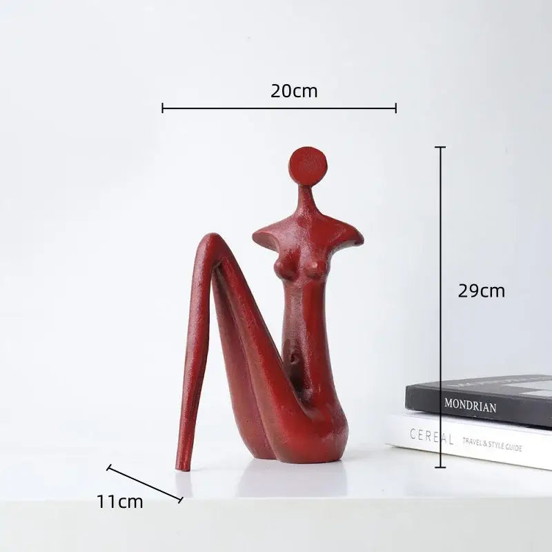Red Resin Female Sculpture