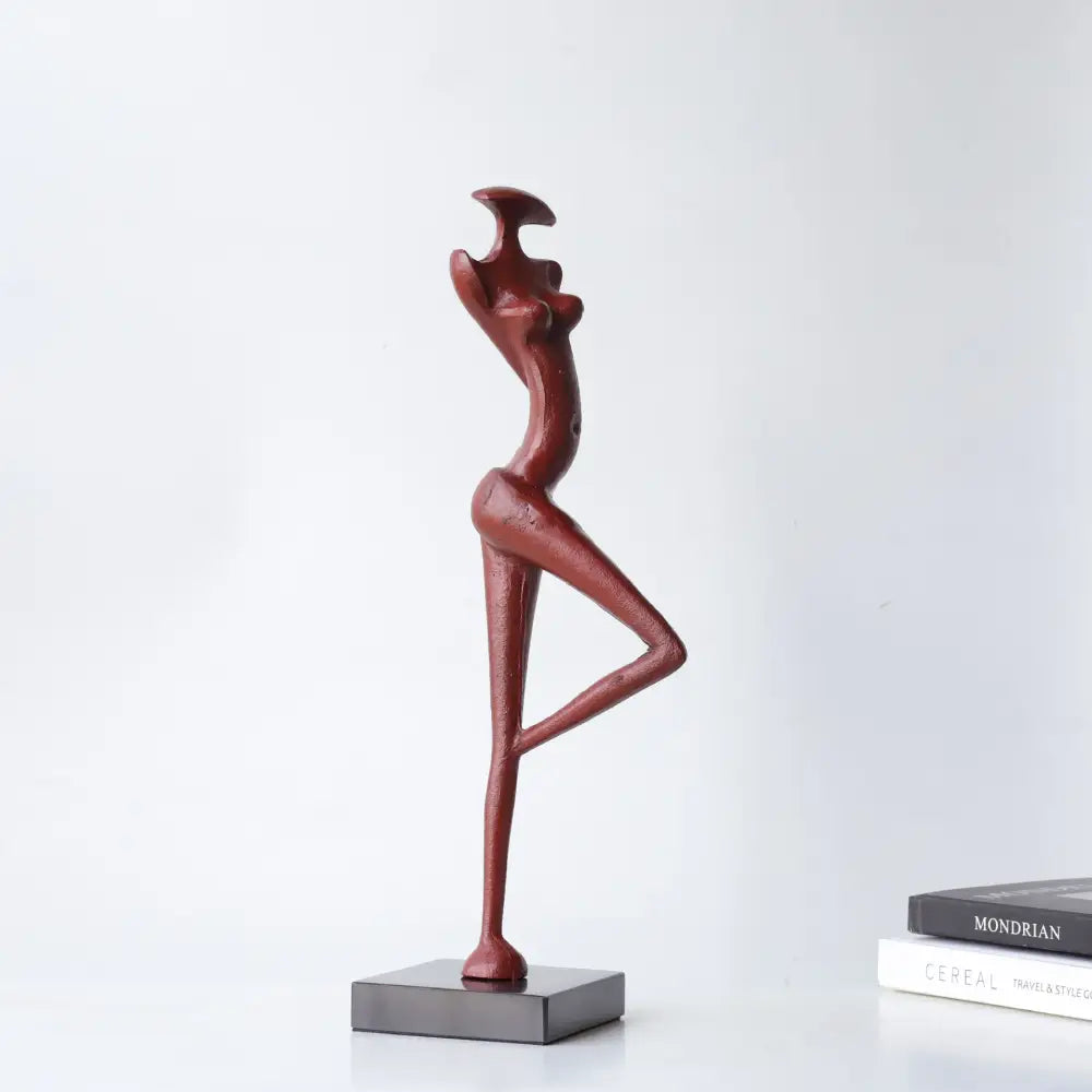 Red Resin Female Sculpture