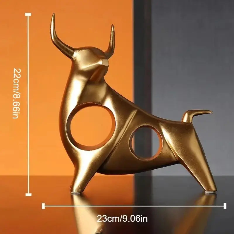 Black Gold Bull Sculpture