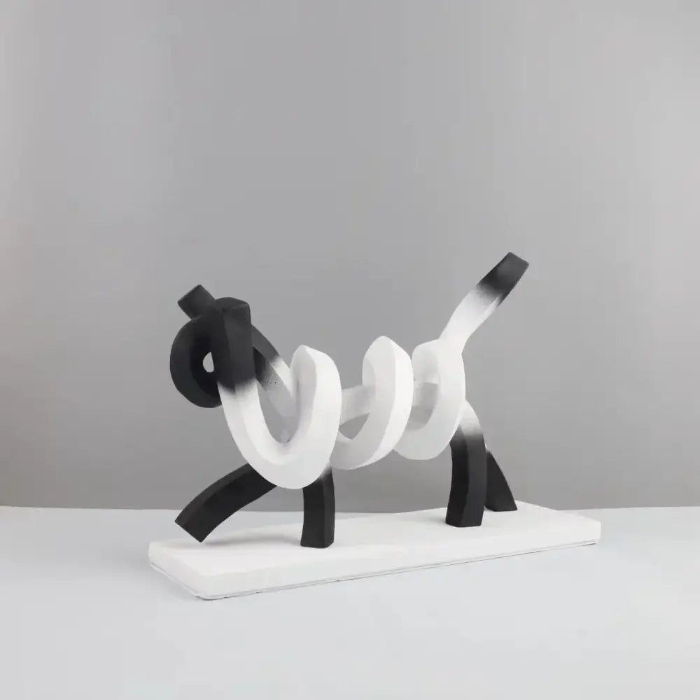 Pink Abstract Cat Sculpture