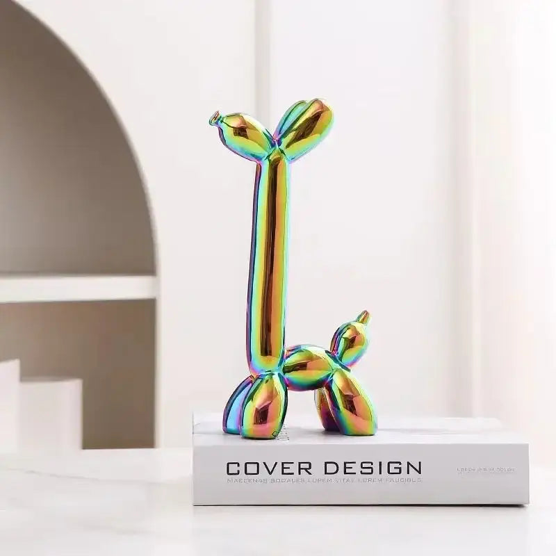 Ceramic Balloon Dog Sculpture Colorful