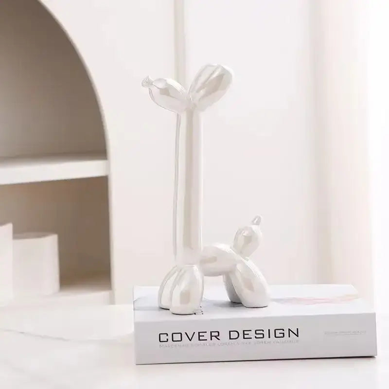 Ceramic Balloon Dog Sculpture Colorful