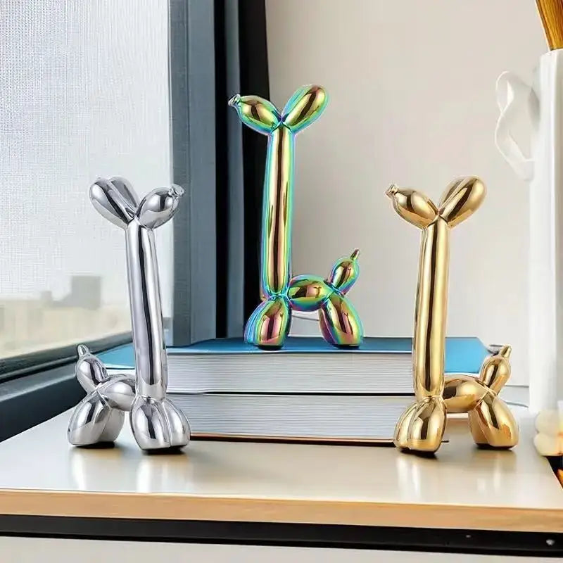 Ceramic Balloon Dog Sculpture Colorful
