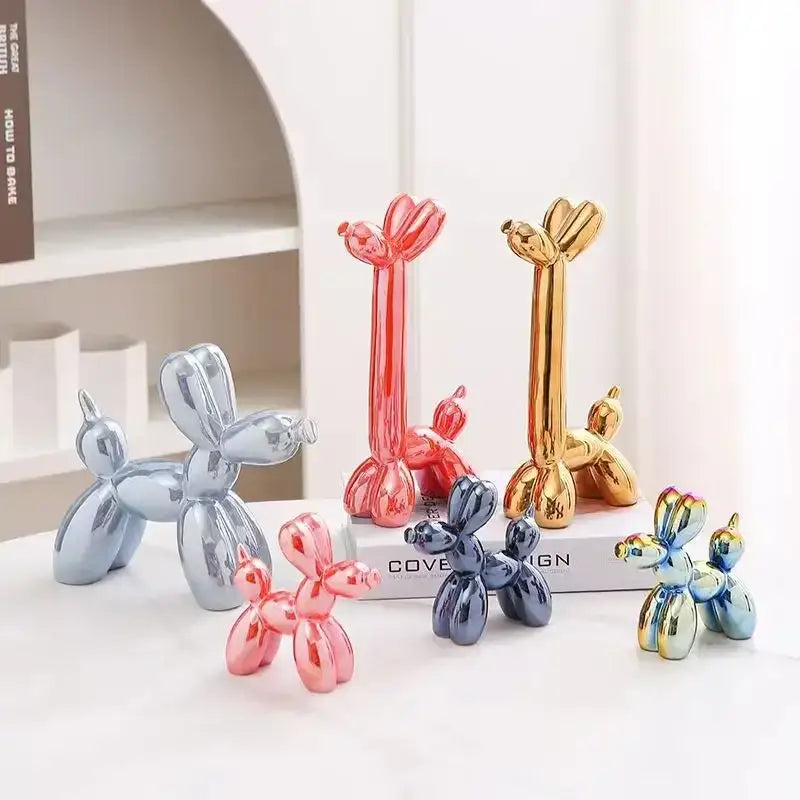 Ceramic Balloon Dog Sculpture Colorful