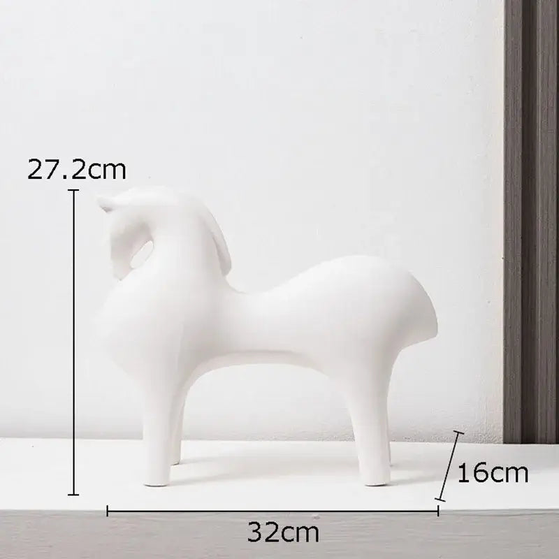 Blue Ceramic Horse Sculpture