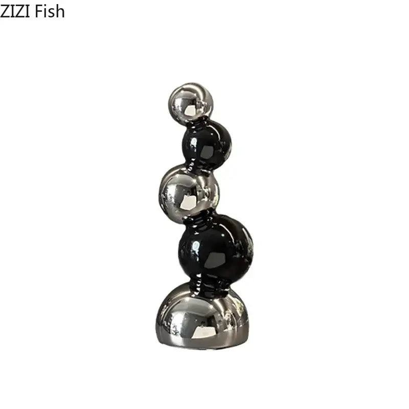 Silver Ceramic Abstract Sculpture