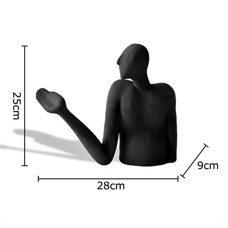 Black White Abstract Resin Sculpture