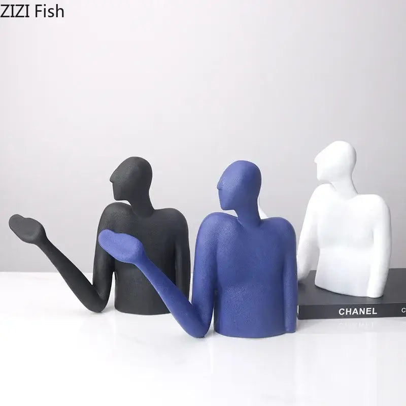 Black White Abstract Resin Sculpture