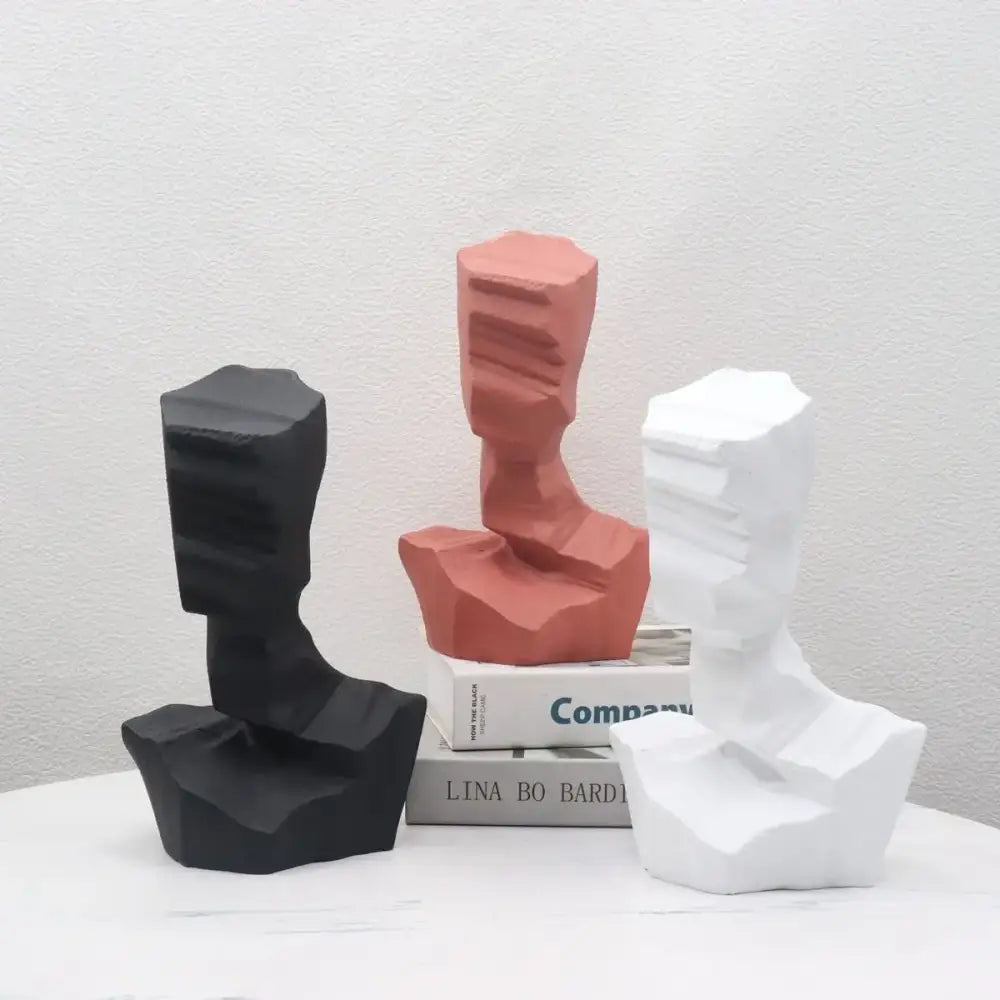 White Resin Characters Bookends