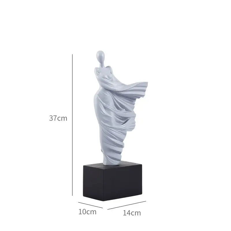 Gray Resin Dancer Sculpture