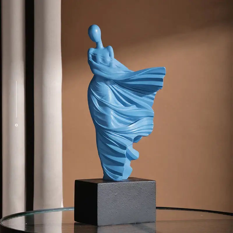 Gray Resin Dancer Sculpture