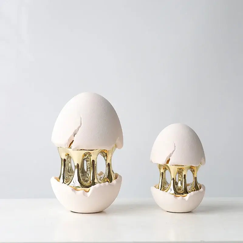 White Gold Egg Sculptures