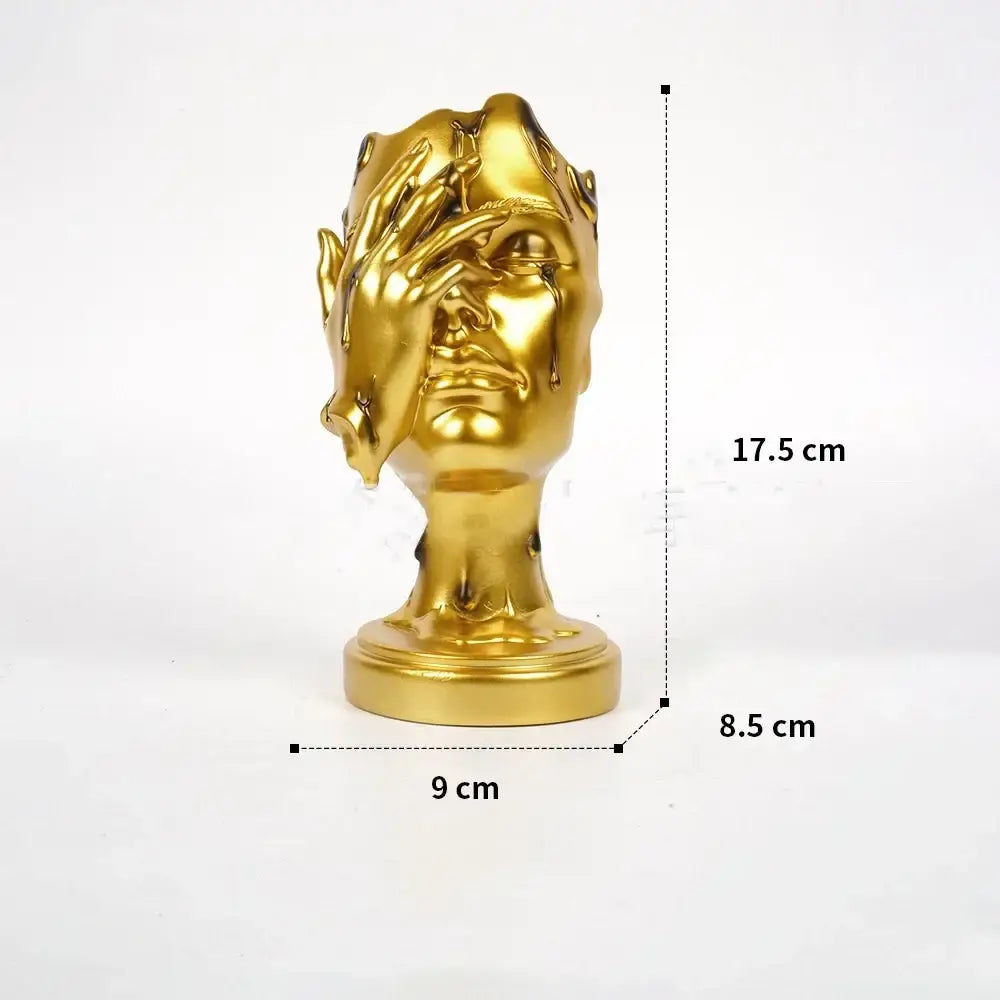 Gold Mask Face Figurine