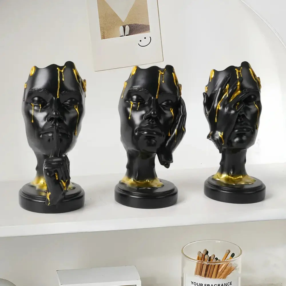 Gold Mask Face Figurine