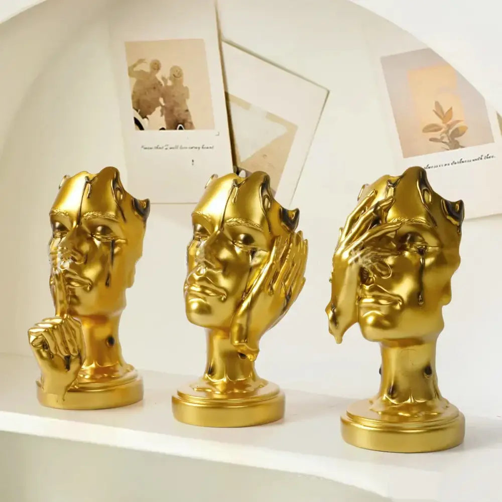 Gold Mask Face Figurine