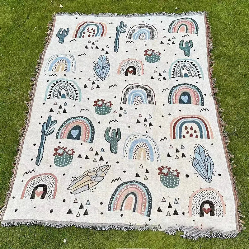 Abstract Face Throw Blanket