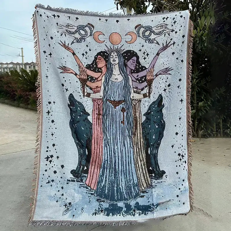Abstract Face Throw Blanket