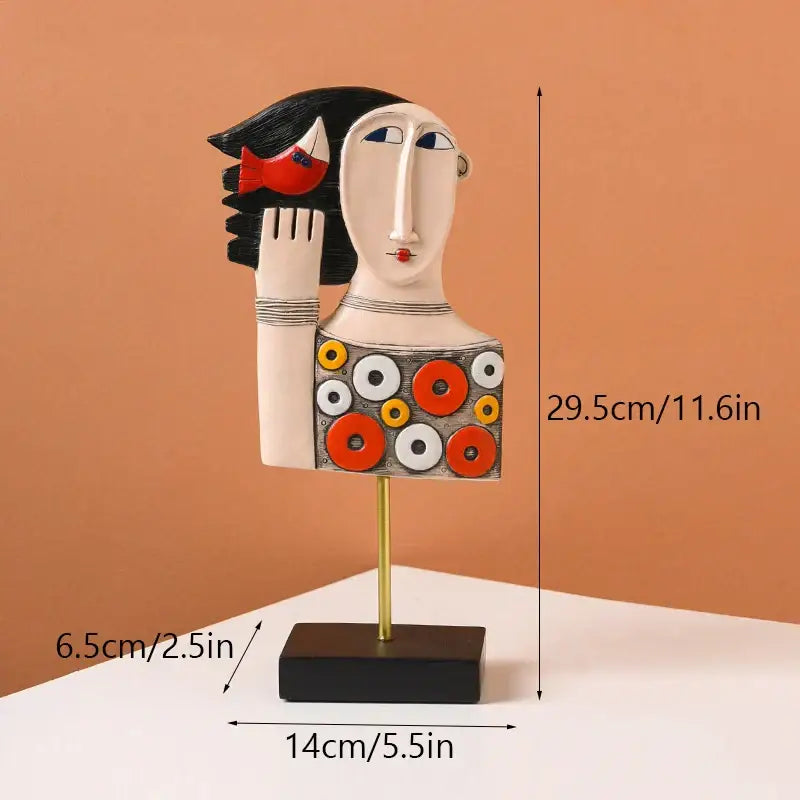 Abstract Face Resin Ornament