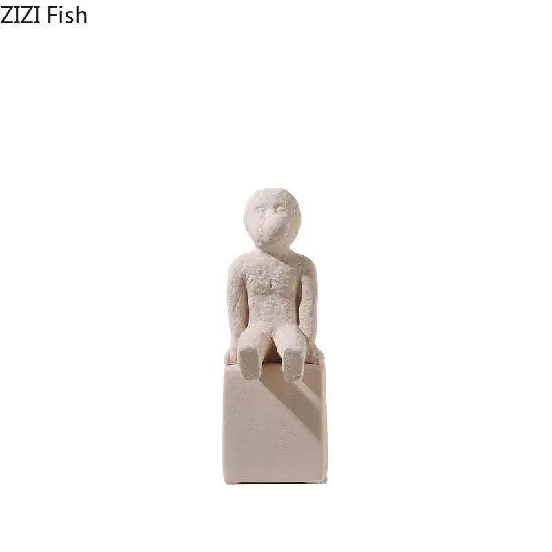 White Ceramic Family Sculpture