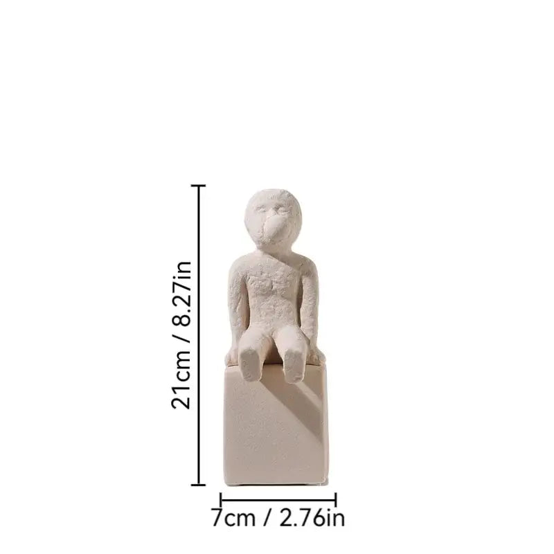 White Ceramic Family Sculpture