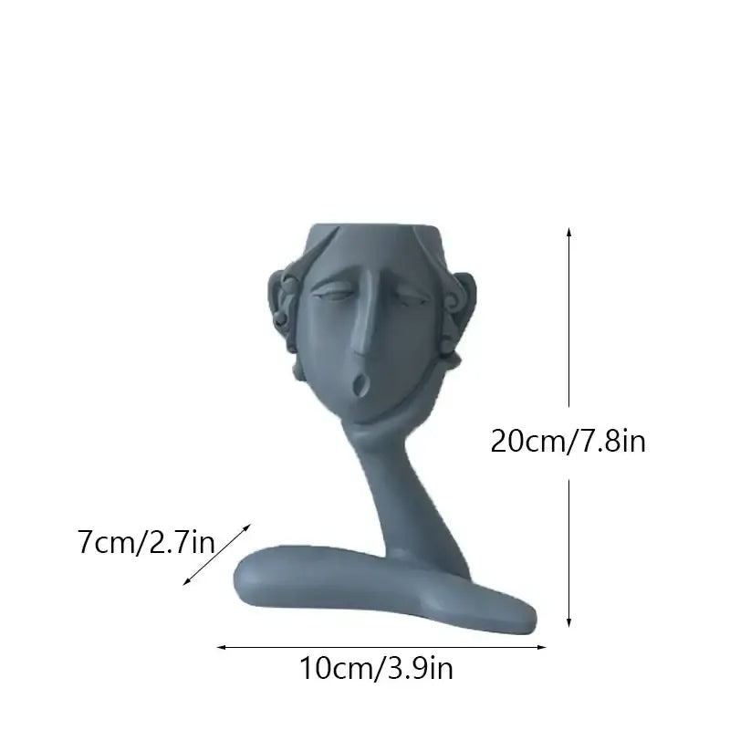Gray Abstract Face Planter