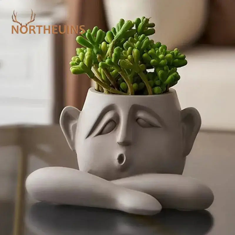 Gray Abstract Face Planter