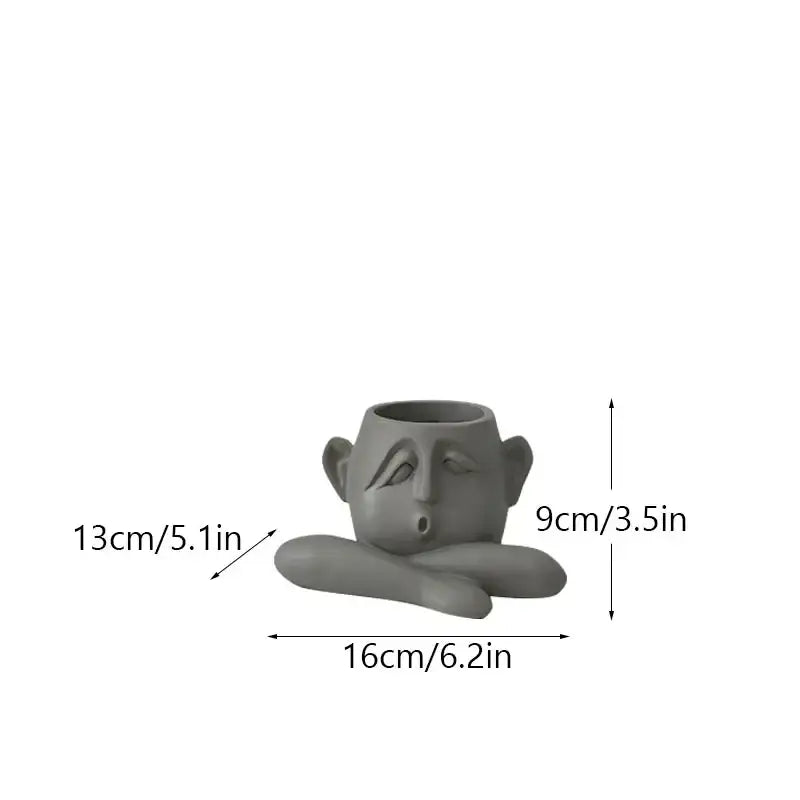 Gray Abstract Face Planter