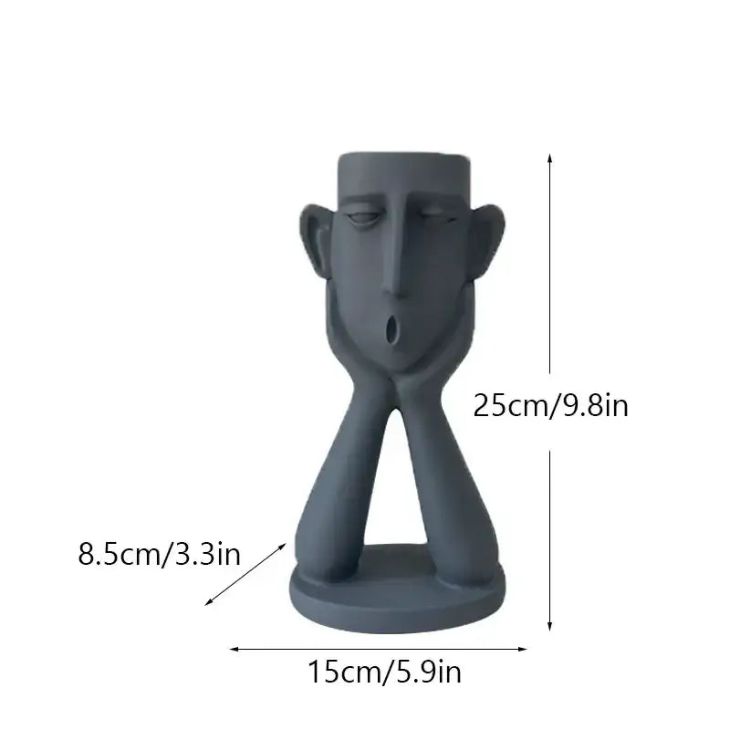 Gray Abstract Face Planter