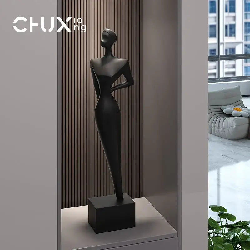 Black Matte Abstract Sculpture
