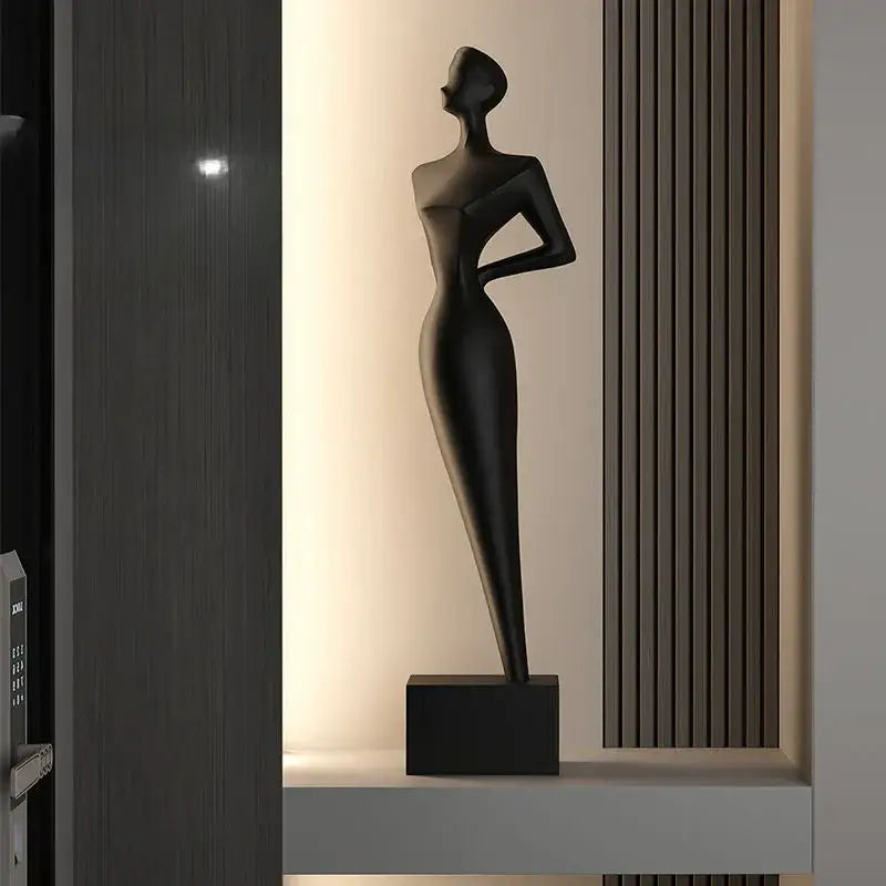 Black Matte Abstract Sculpture