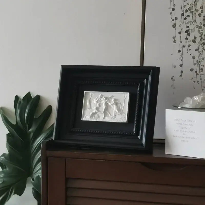 Black Resin Relief Sculpture