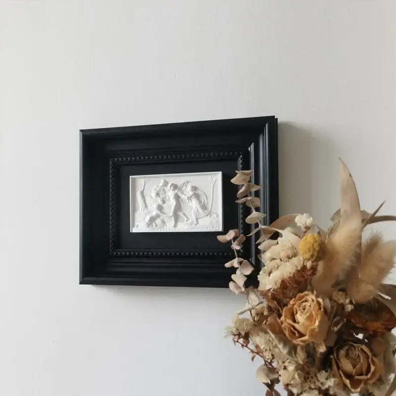 Black Resin Relief Sculpture