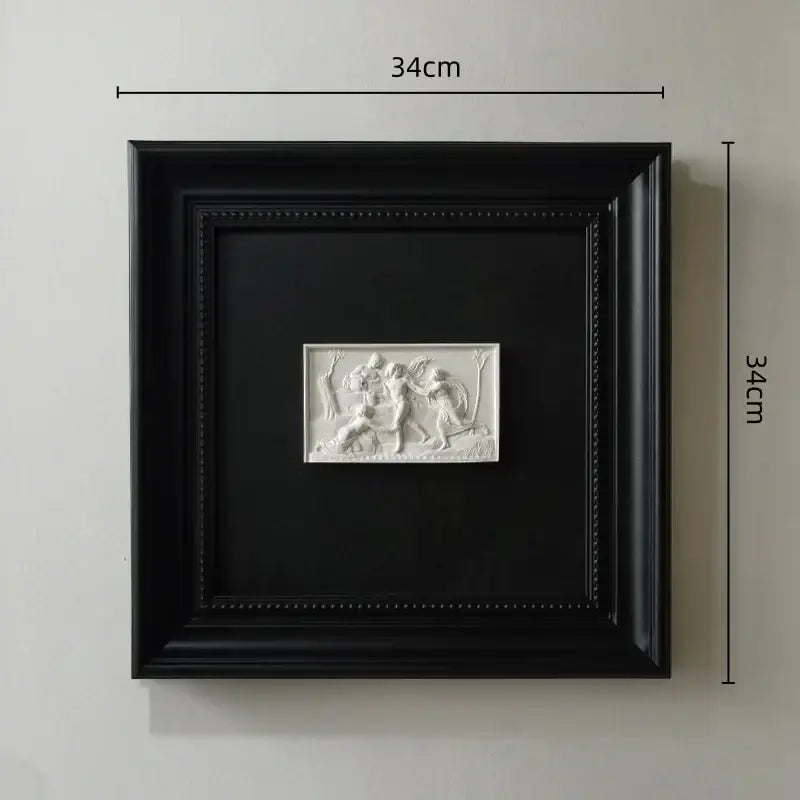 Black Resin Relief Sculpture