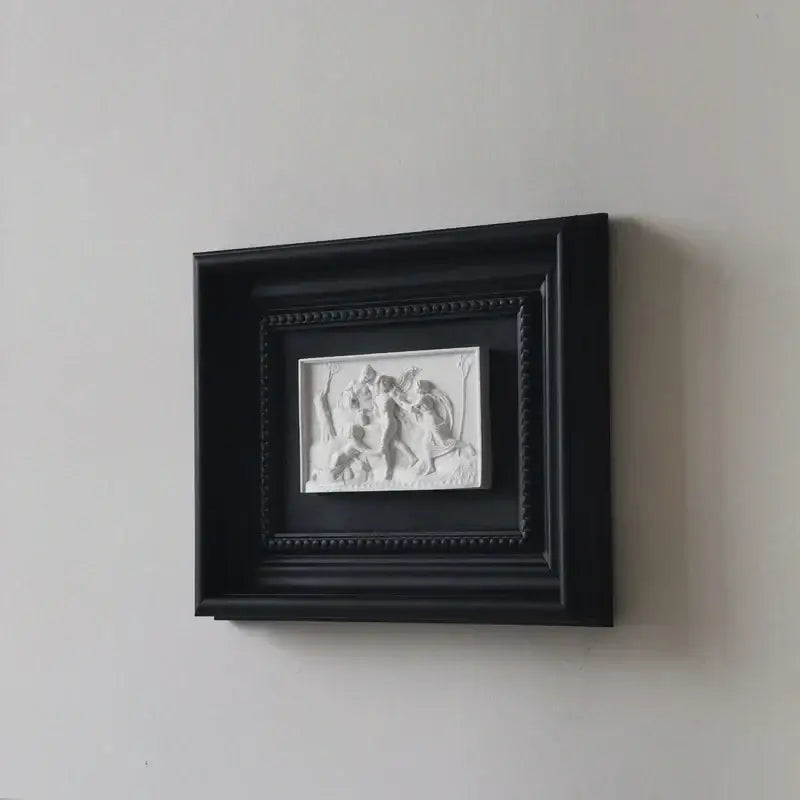 Black Resin Relief Sculpture