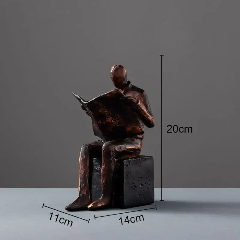 Black Abstract Sculpture Bookend