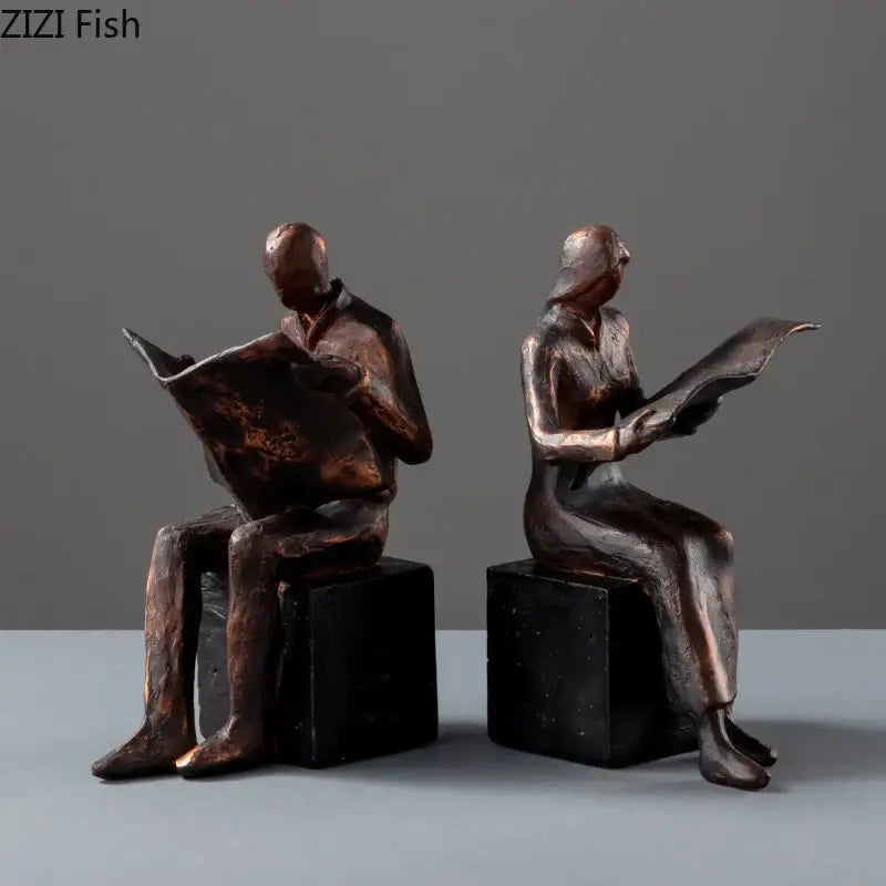 Black Abstract Sculpture Bookend