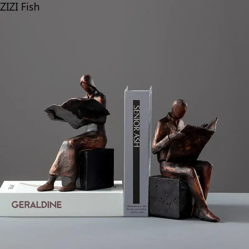 Black Abstract Sculpture Bookend