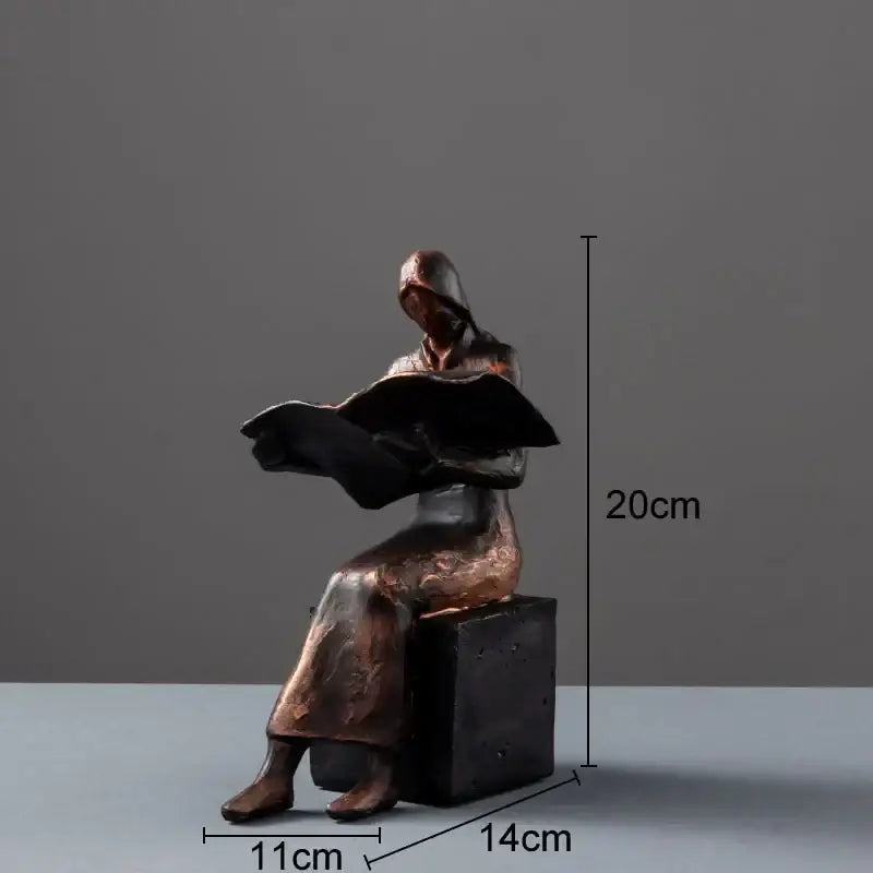 Black Abstract Sculpture Bookend