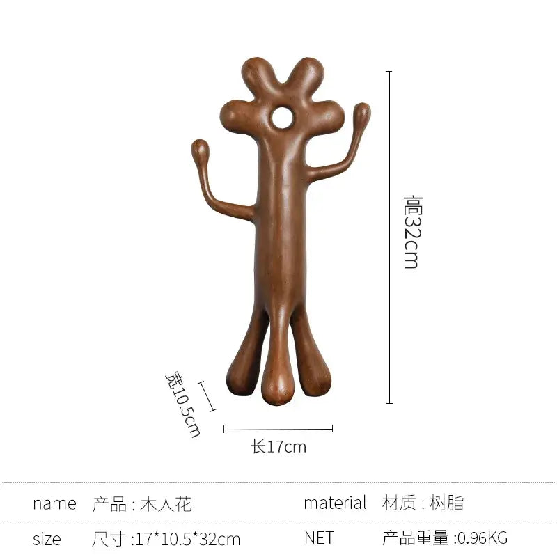 Brown Wooden Abstract Figurines