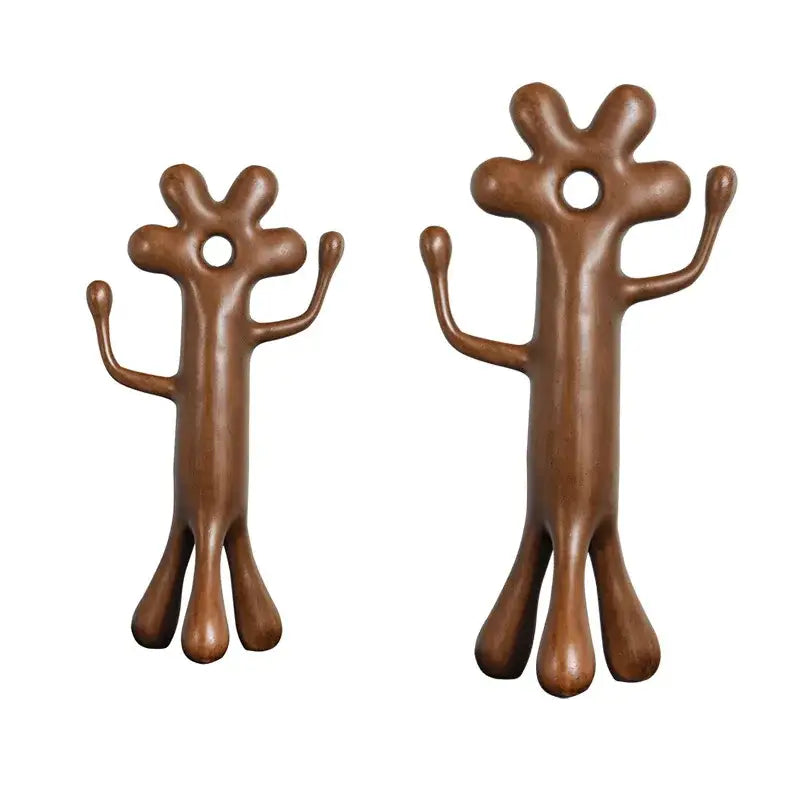 Brown Wooden Abstract Figurines
