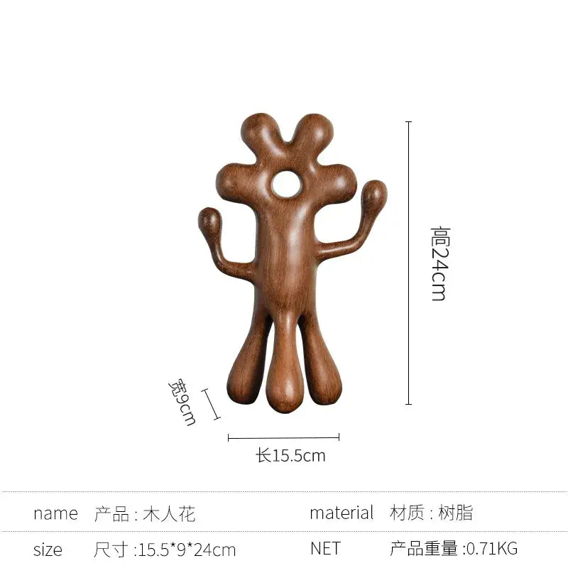 Brown Wooden Abstract Figurines