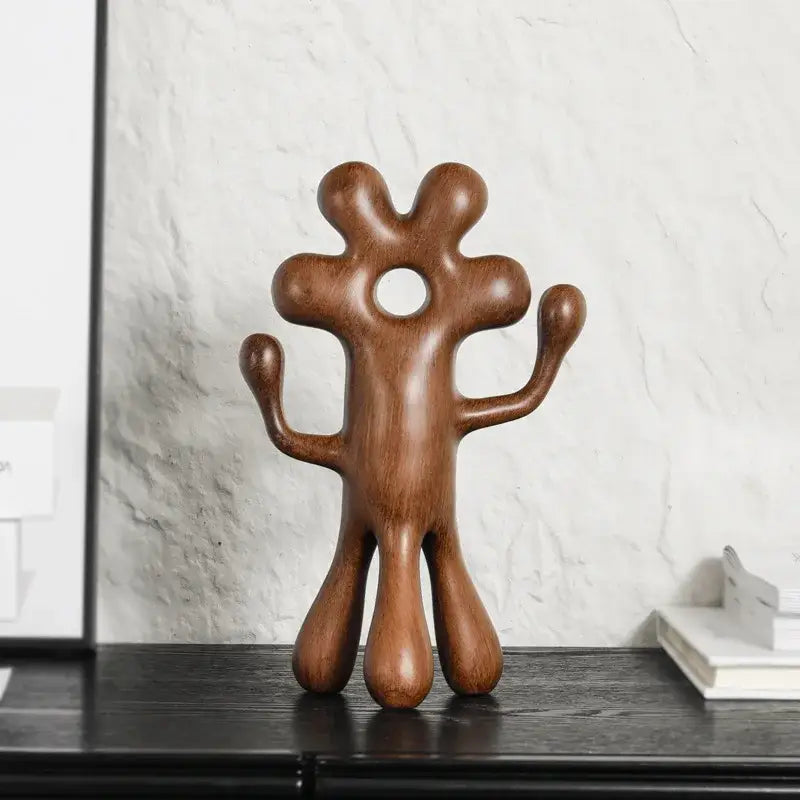 Brown Wooden Abstract Figurines