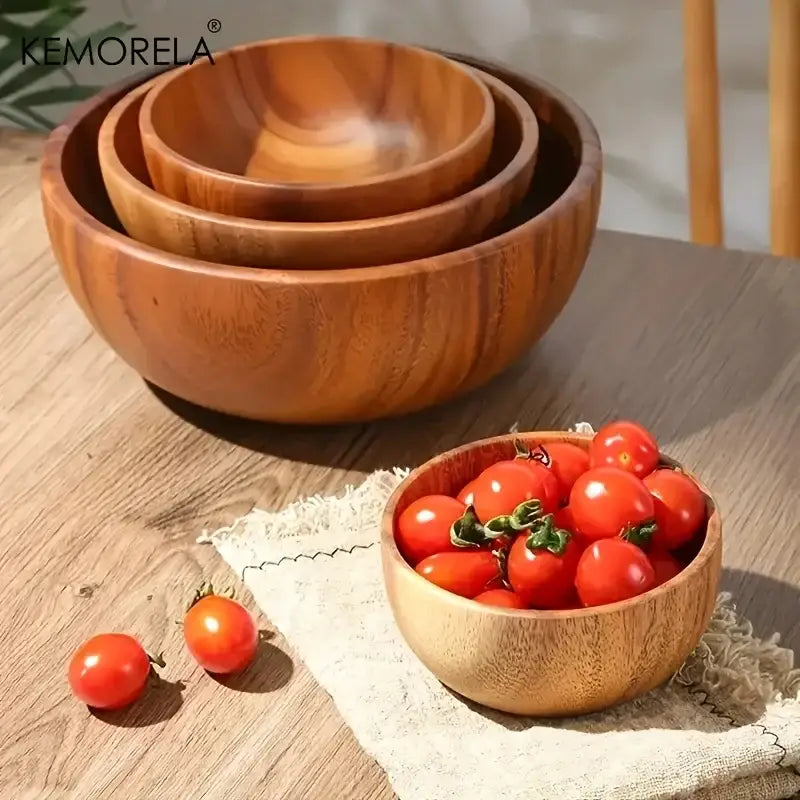 Acacia Wooden Salad Bowl Set
